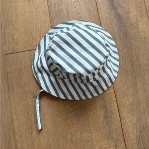 EUC Striped Blue and White Baby Bucket Hat 6-12 months